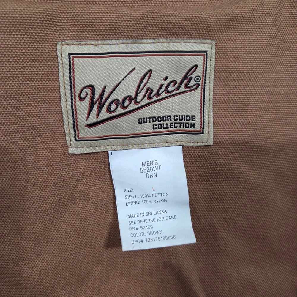 vintage Woolrich Outdoor hunting Vest Brown Men's Size L Pockets Adjustable - Picture 2 of 6